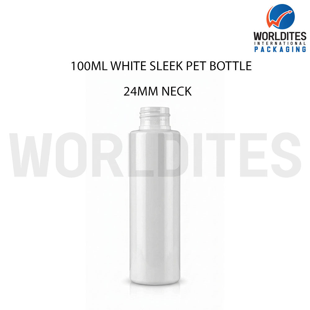 100ml White Sleek PET Bottle for Cosmetic & Personal Care Packaging