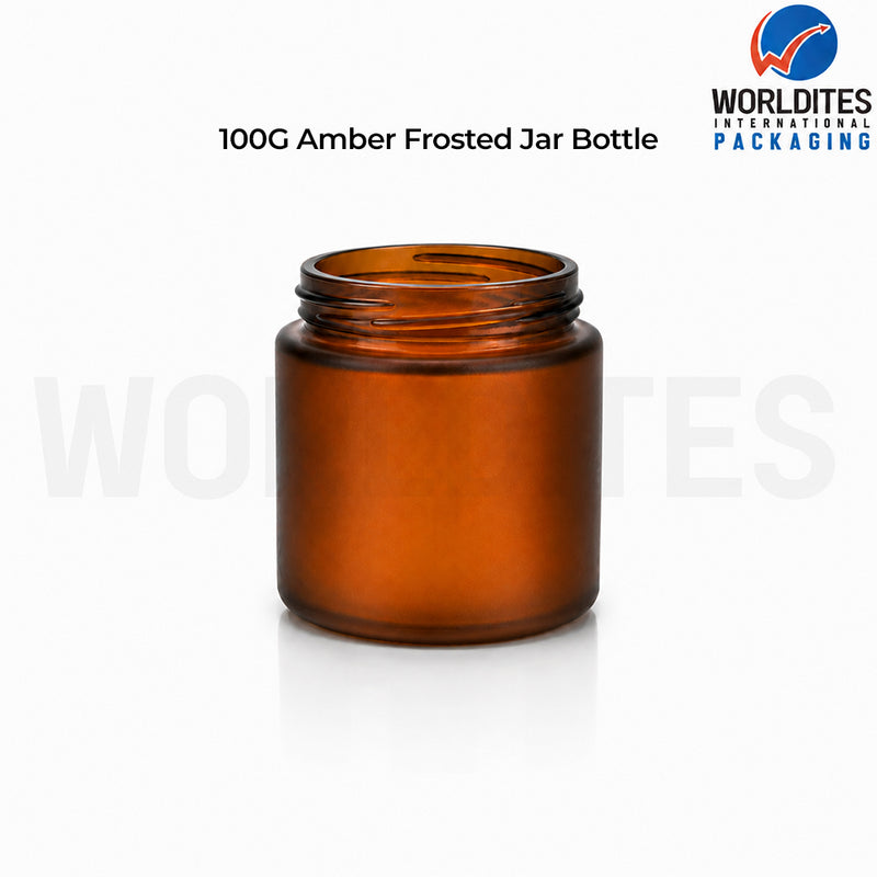 100g Amber Frosted Glass Cosmetic Jar for Cream & Skincare Products