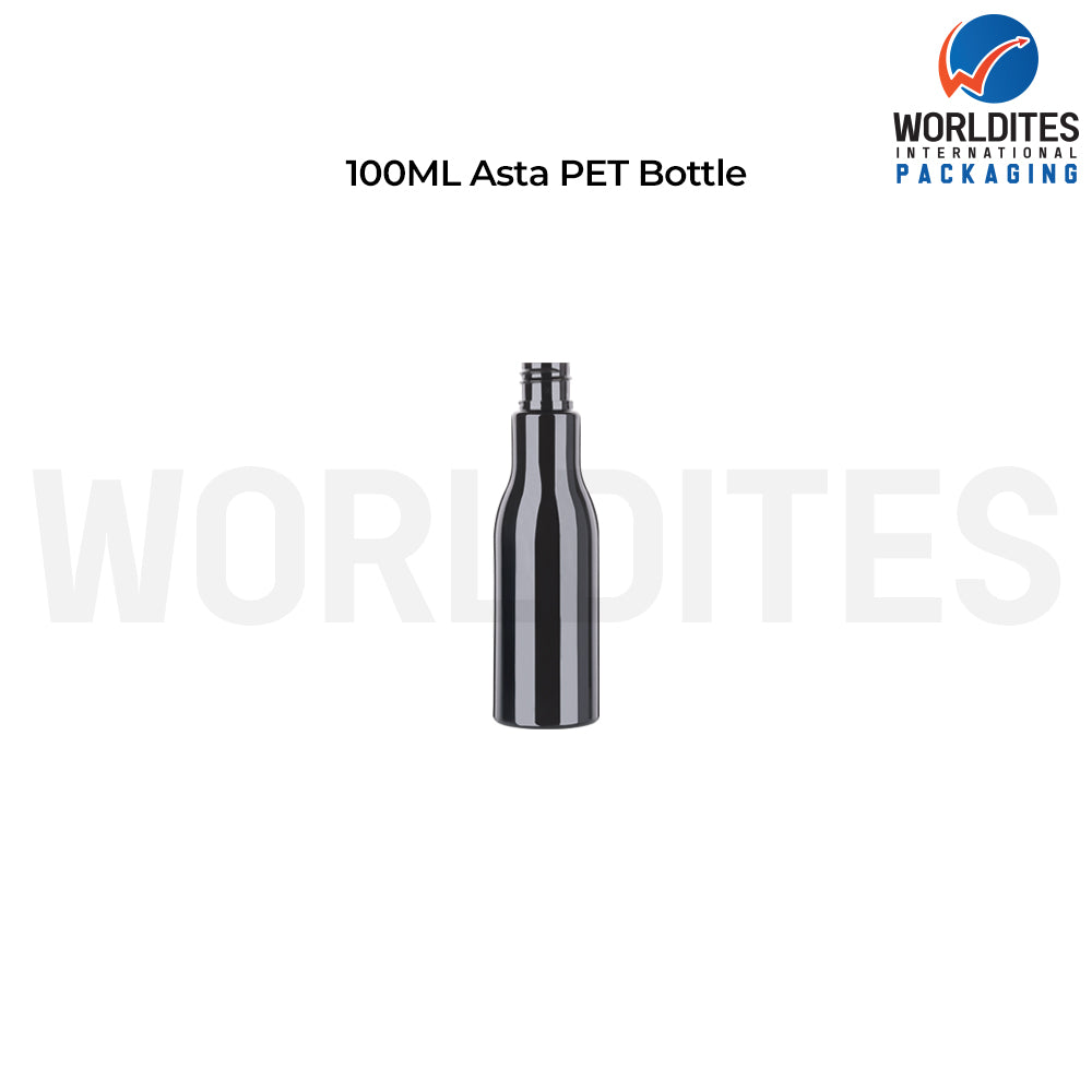 100ML Black Asta PET Bottle for Cosmetic & Personal Care Packaging