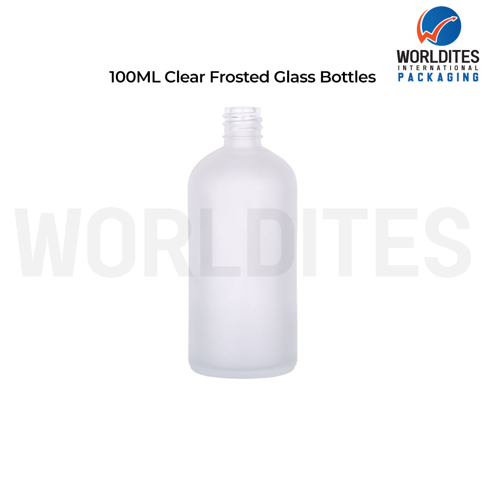 100ml Clear Frosted Glass Dropper Bottle for Skincare & Cosmetic Products