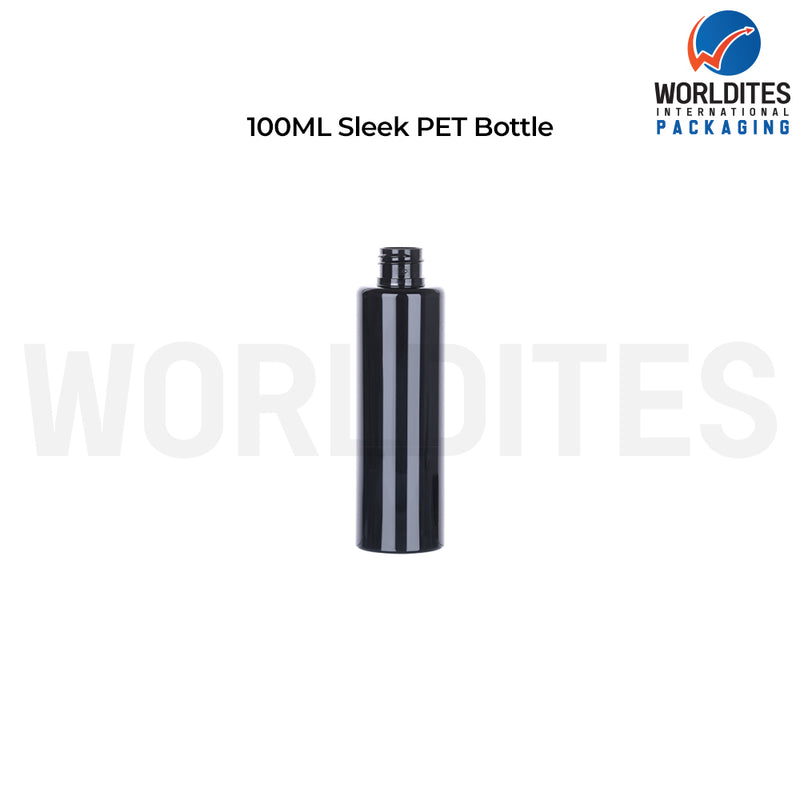 100ML Black Sleek PET Bottle for Cosmetic & Personal Care Packaging