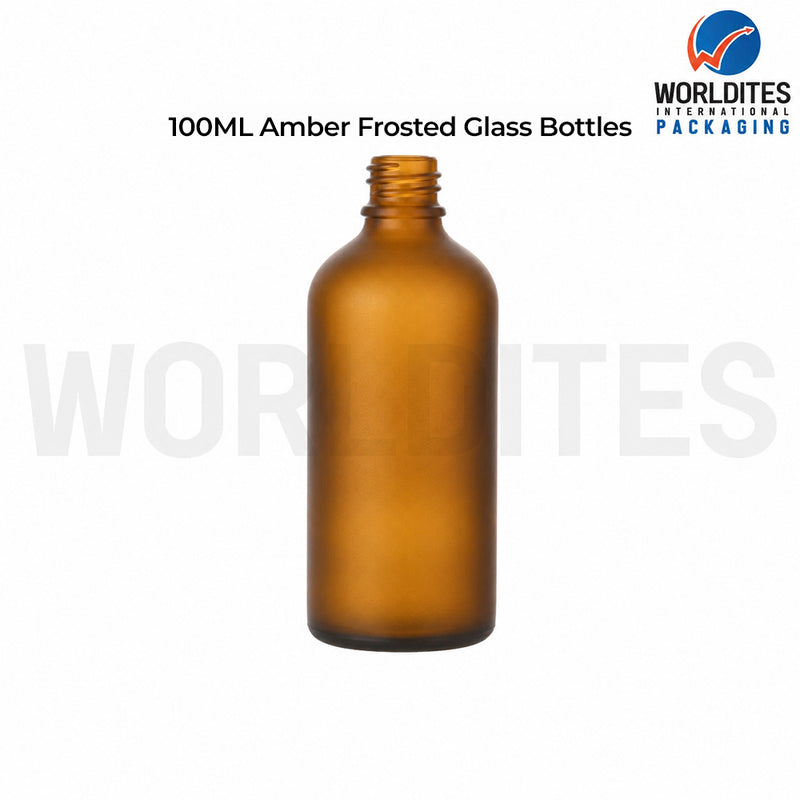100ml Amber Frosted Glass Dropper Bottle for Skincare & Cosmetic Products