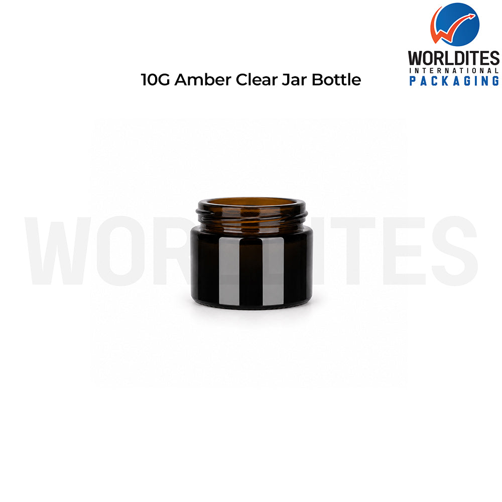 10g Amber Glass Cosmetic Jar for Cream & Skincare Products