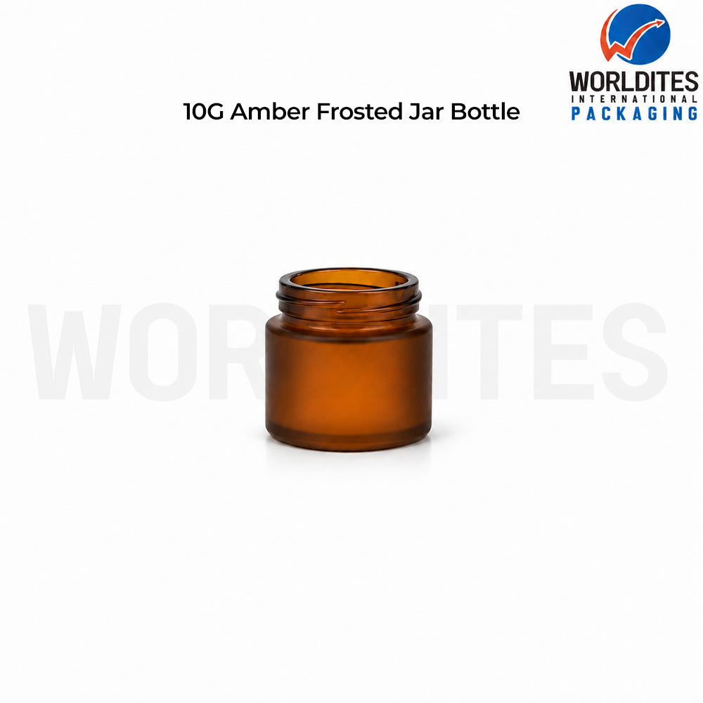 10g Amber Frosted Glass Cosmetic Jar for Cream & Skincare Products