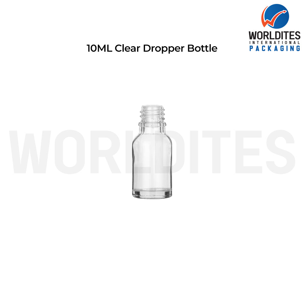 10ml Clear Round Glass Dropper Bottle for Skincare & Cosmetic Products