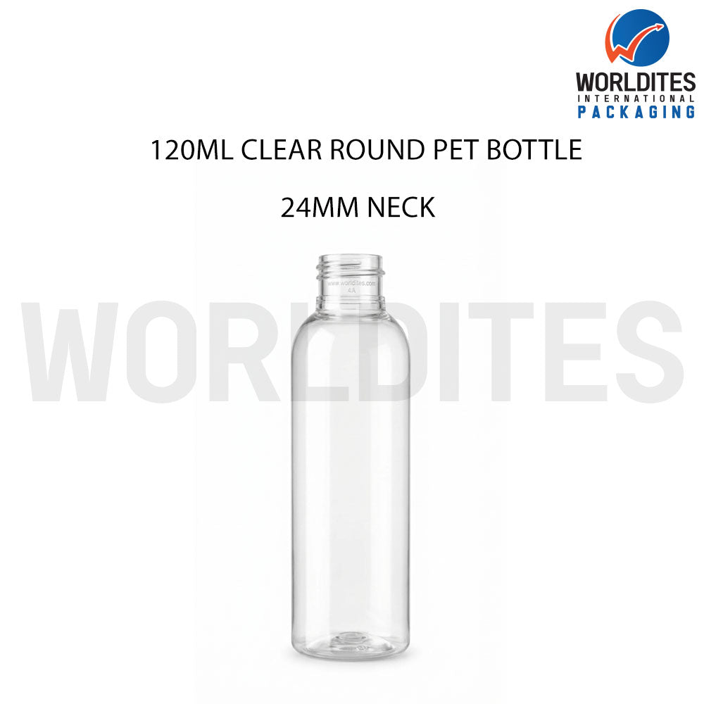 120ml Clear Round PET Bottle for Cosmetic & Personal Care Packaging