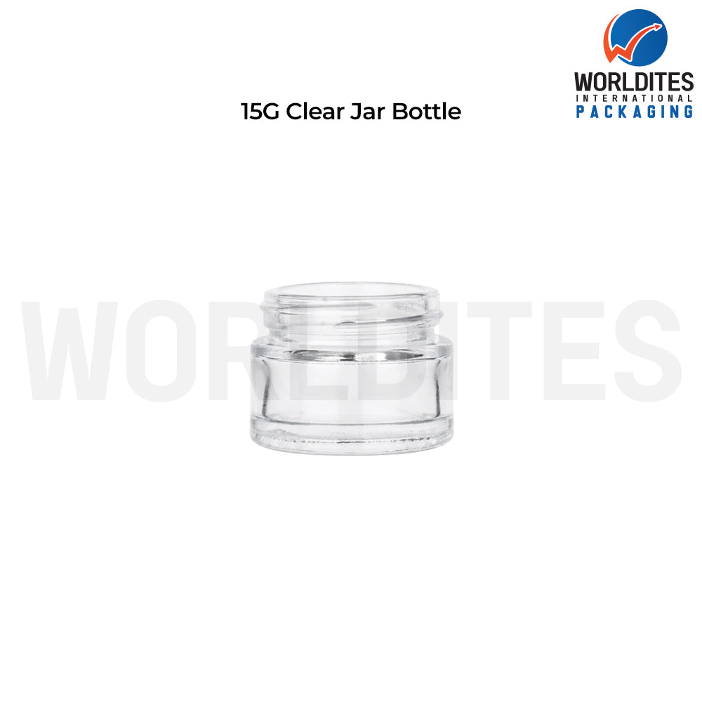 15g Clear Glass Cosmetic Jar for Cream & Skincare Products
