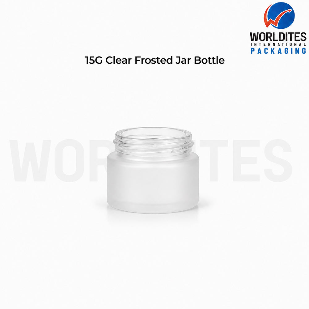 15g Clear Frosted Glass Cosmetic Jar for Cream & Skincare Products