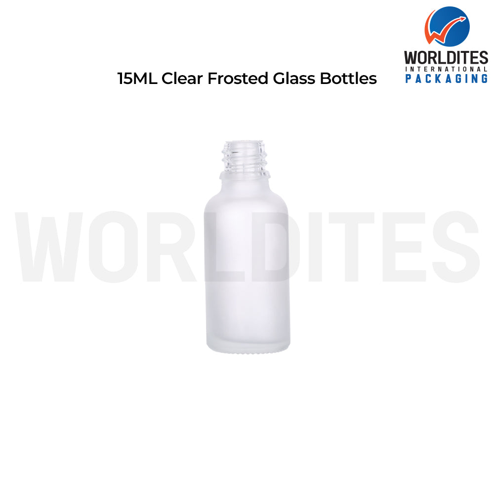 15ml Clear Frosted Glass Dropper Bottle for Skincare & Cosmetic Products