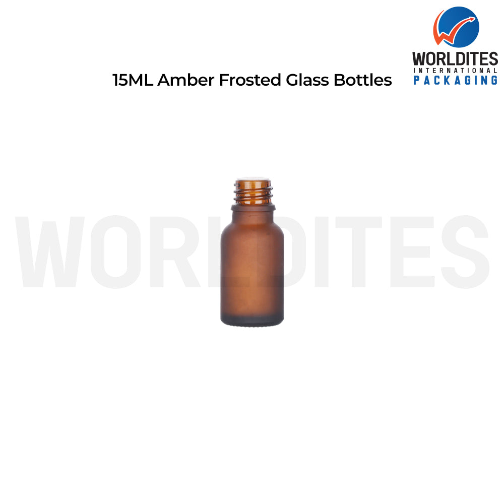 15ml Amber Frosted Glass Dropper Bottle for Skincare & Cosmetic Products