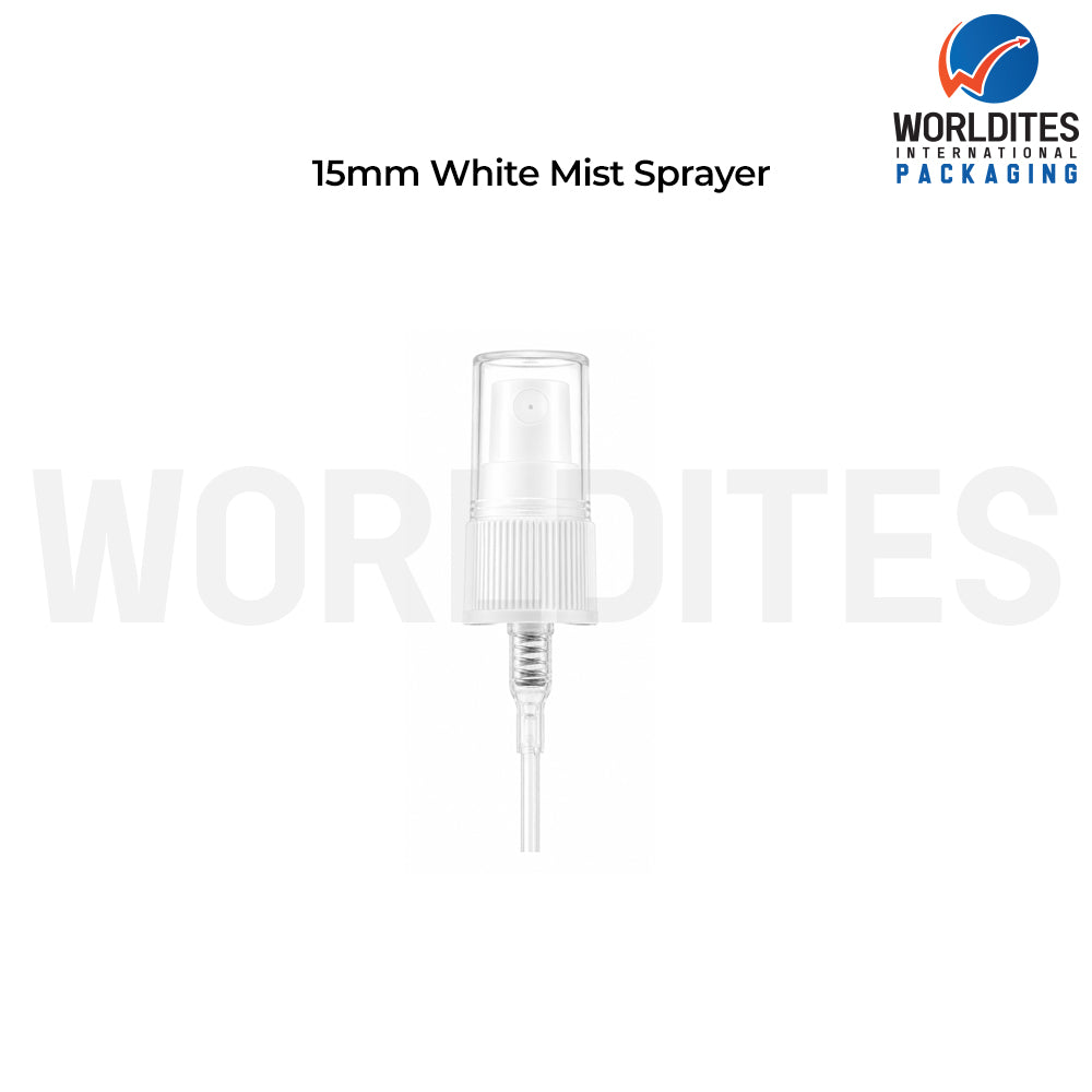 15MM White Mist Sprayer Pump for Cosmetic Bottles | Fine Mist Spray