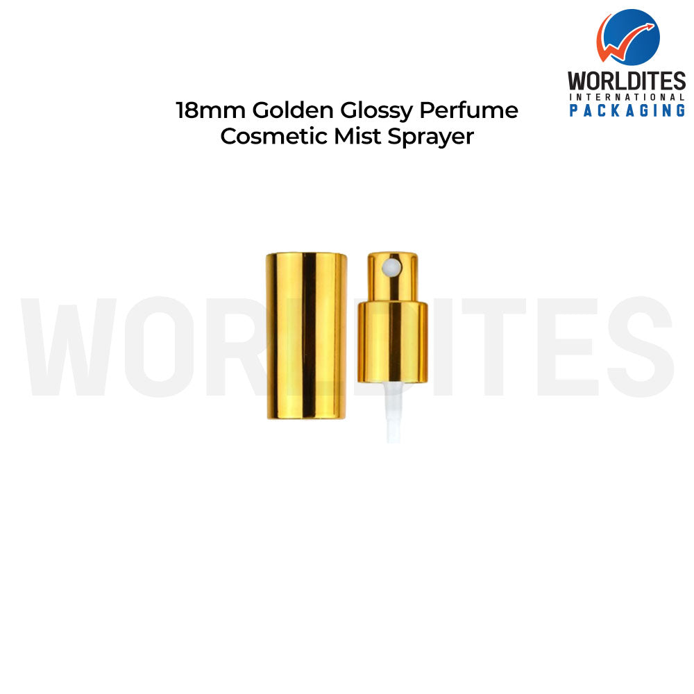 18MM Golden Glossy Sleeve Mist Sprayer Pump for Cosmetic Bottles | Fine Mist Spray