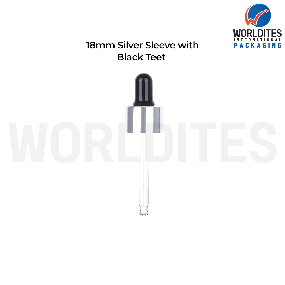 Silver Sleeve Black Teat & Tube | Premium Cosmetic Packaging