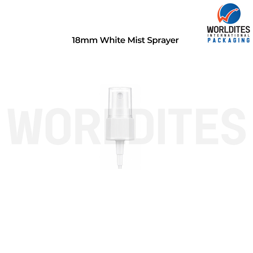 18MM White Mist Sprayer Pump for Cosmetic Bottles | Fine Mist Spray