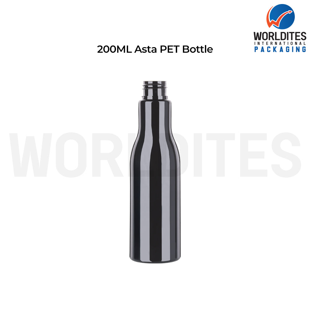 200ML Black Asta PET Bottle for Cosmetic & Personal Care Packaging