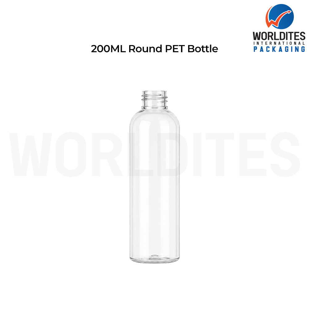 200ml Clear Round PET Bottle for Cosmetic & Personal Care Packaging