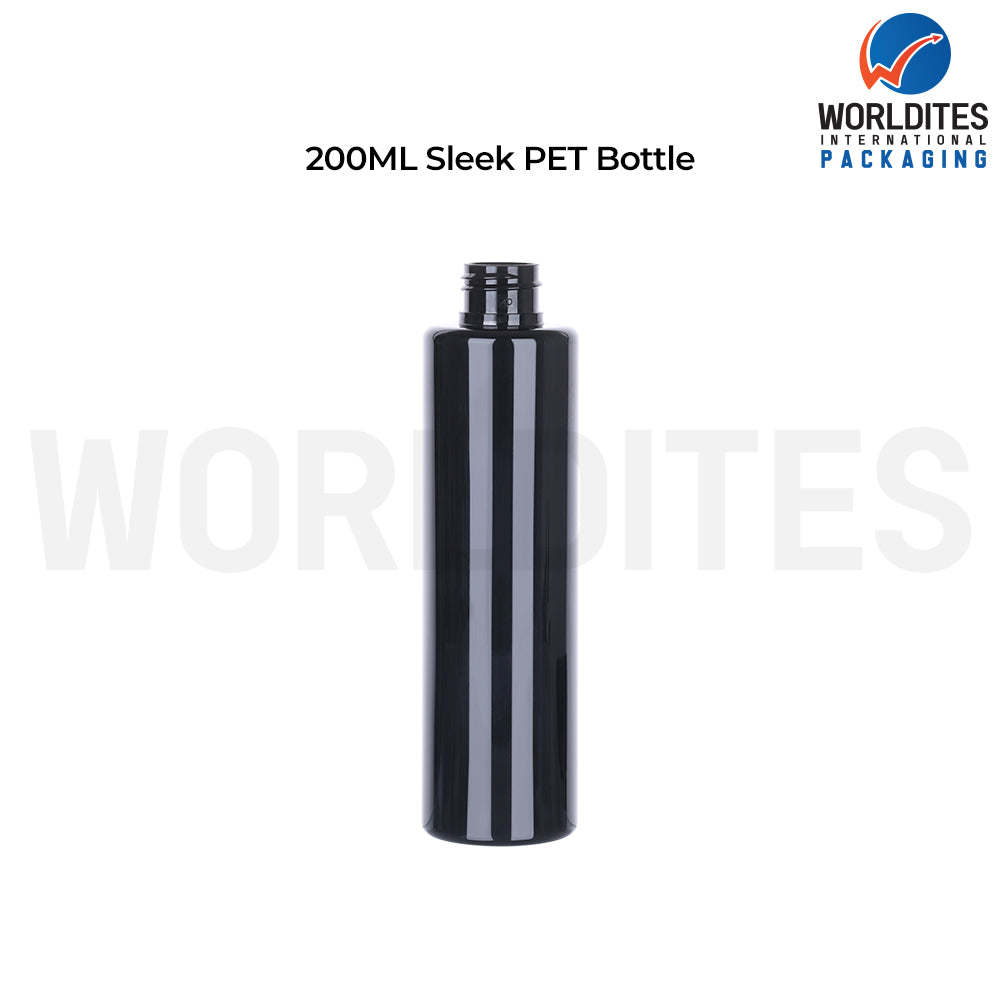 200ML Black Sleek PET Bottle for Cosmetic & Personal Care Packaging