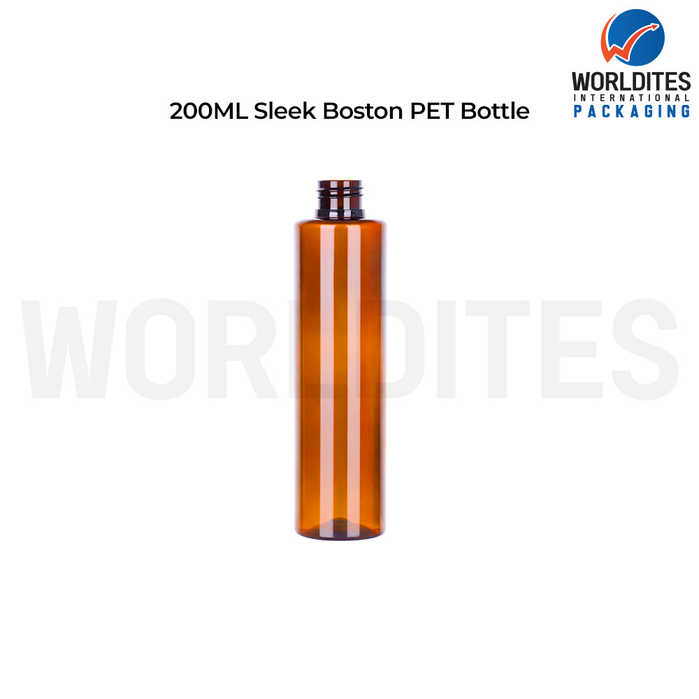 200ml Amber Sleek PET Bottle for Cosmetic & Personal Care Packaging