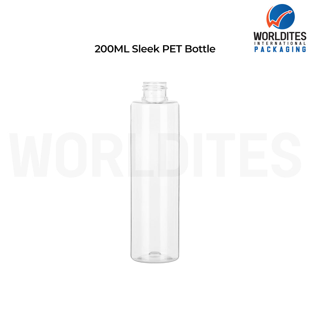 200ml Clear Sleek PET Bottle for Cosmetic & Personal Care Packaging