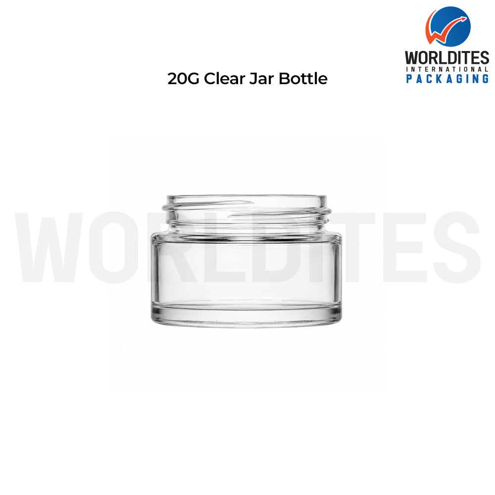 20g Clear Glass Cosmetic Jar for Cream & Skincare Products
