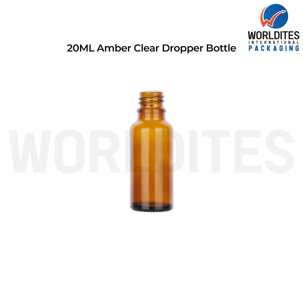20ml Amber Round Glass Dropper Bottle for Skincare & Cosmetic Products
