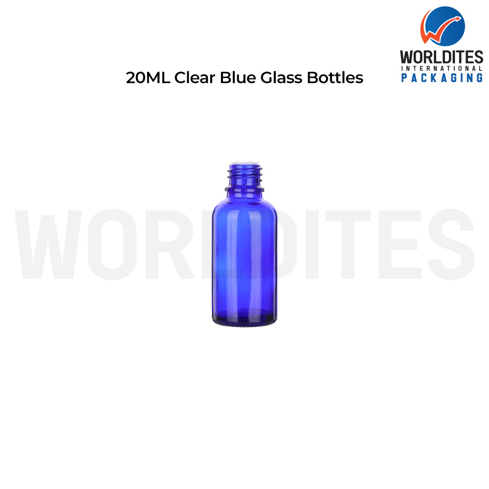 20ml Blue Round Glass Dropper Bottle for Skincare & Cosmetic Products