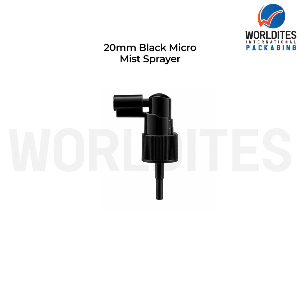 20MM Black Micro Mist Sprayer Pump for Cosmetic Bottles | Fine Mist Spray