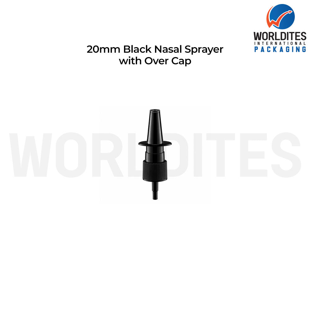 20MM Black Nasal Mist Sprayer Pump for Cosmetic Bottles | Fine Mist Spray