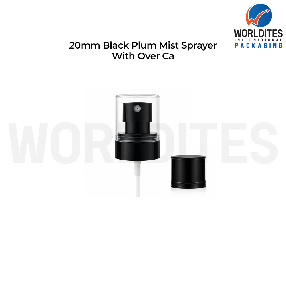 20MM Black Plum Mist Sprayer Pump for Cosmetic Bottles | Fine Mist Spray