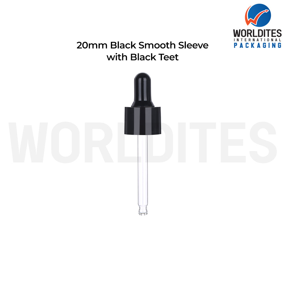 20MM Black Smooth Sleeve Black Teat & Tube | Premium Cosmetic Packaging