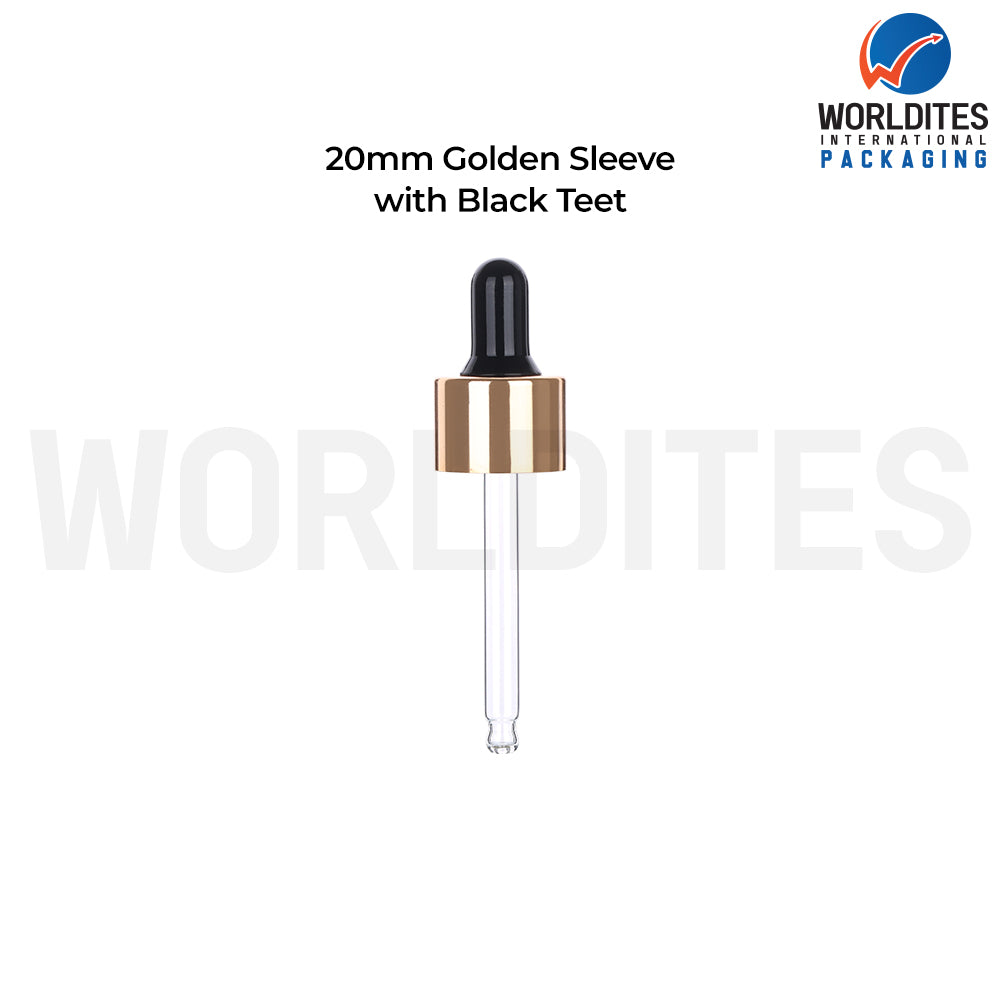 20MM Golden Sleeve Black Teat & Tube | Premium Cosmetic Packaging