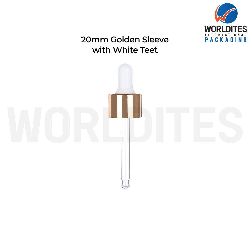 20MM Golden Sleeve White Teat & Tube | Premium Cosmetic Packaging