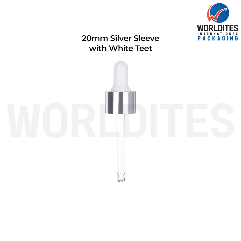 20MM Silver Sleeve White Teat & Tube | Premium Cosmetic Packaging