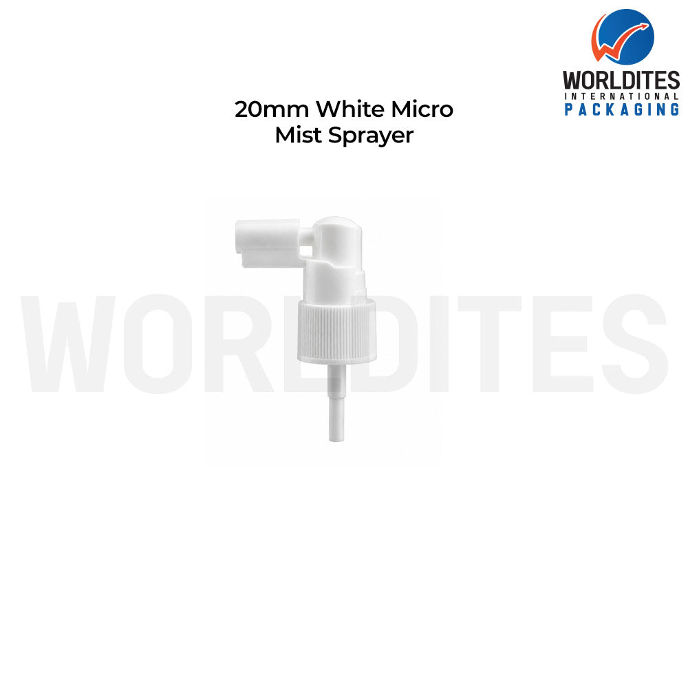 20MM White Micro Mist Sprayer Pump for Cosmetic Bottles | Fine Mist Spray