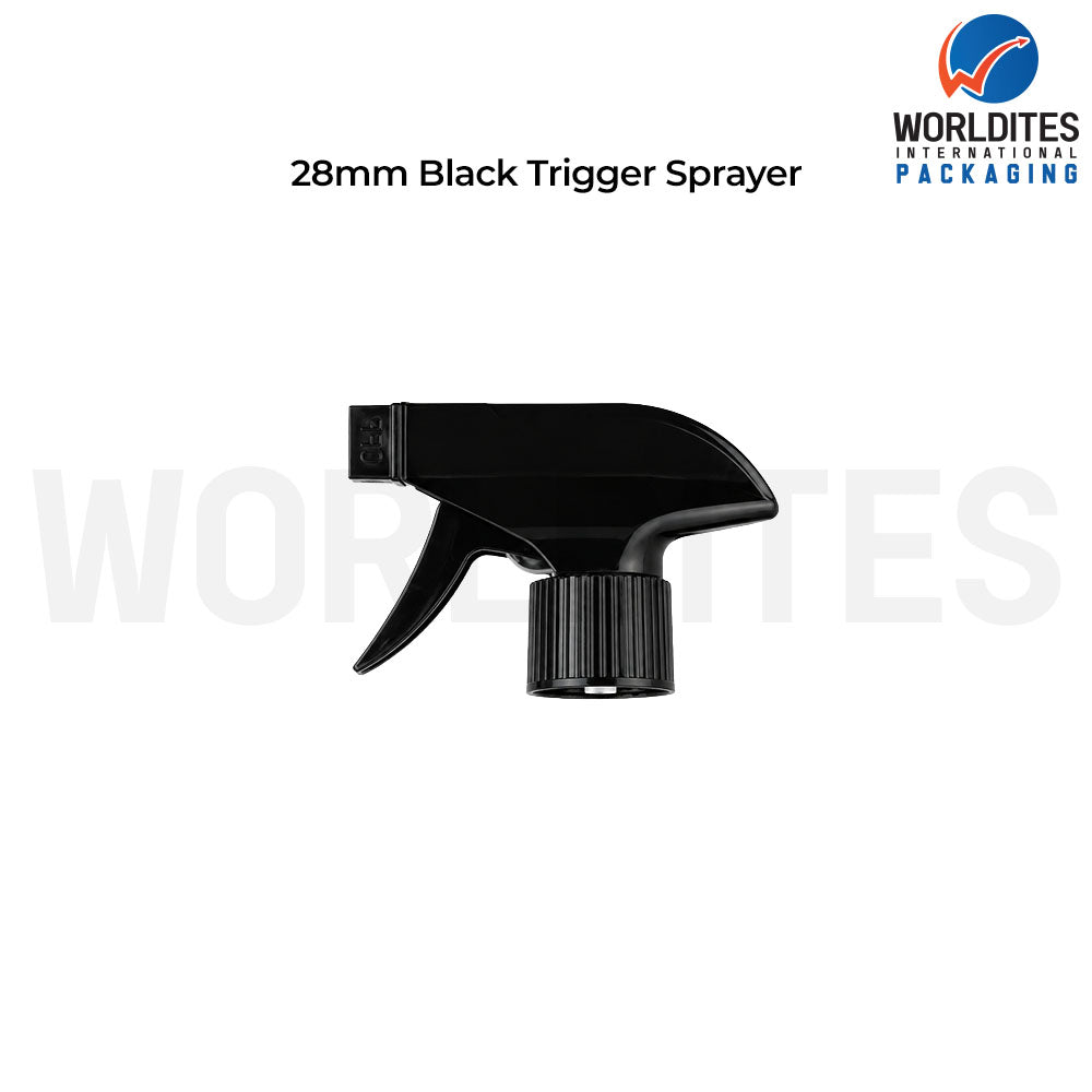 28MM Black Trigger Sprayer for Cosmetic Bottles | Fine Mist Spray