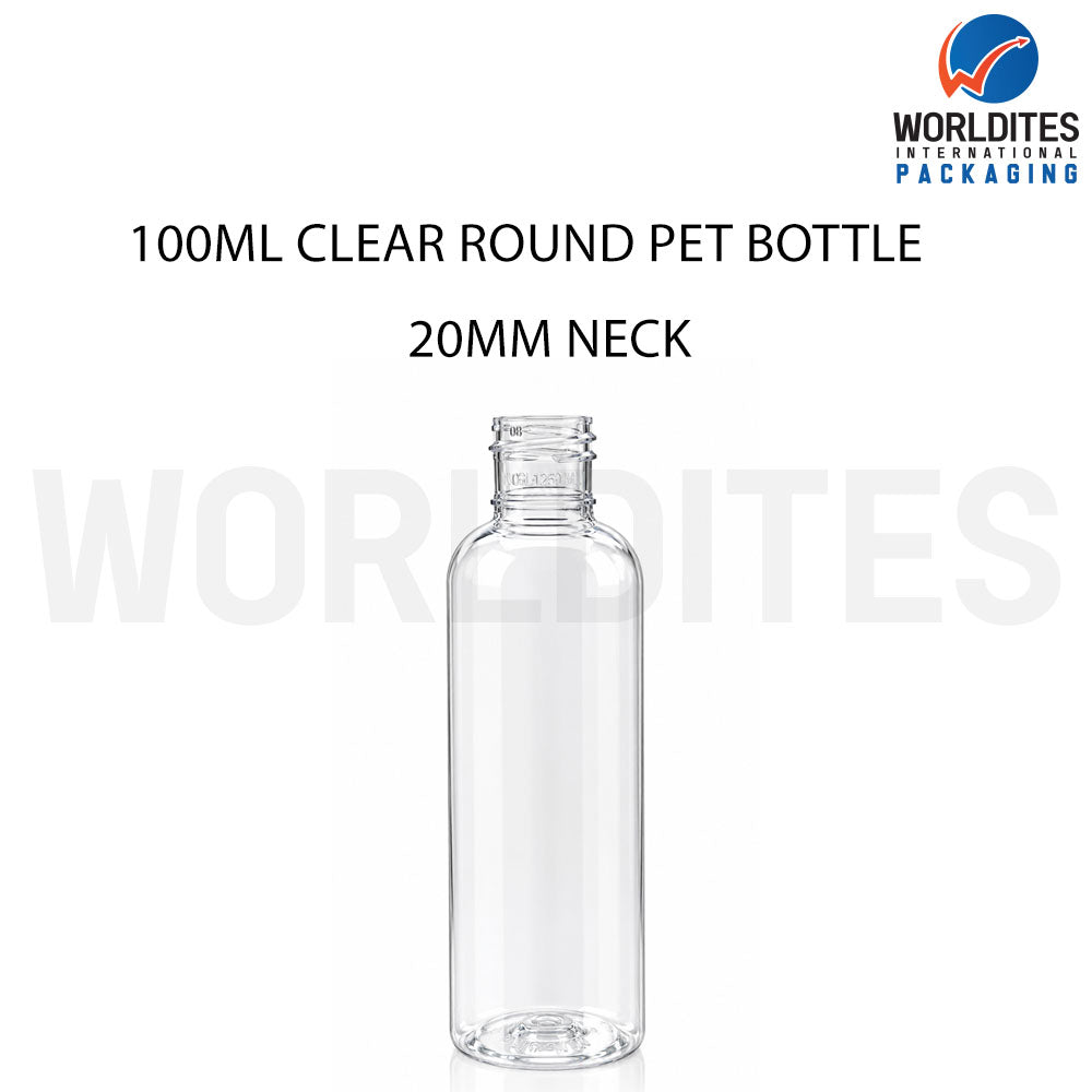 100ml Clear Round PET Bottle for Cosmetic & Personal Care Packaging