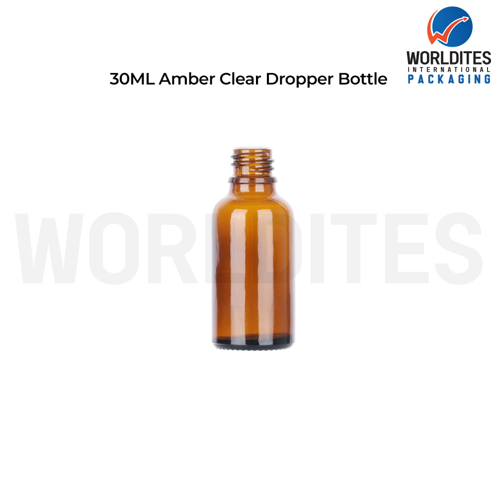 30ml Amber Round Glass Dropper Bottle for Skincare & Cosmetic Products