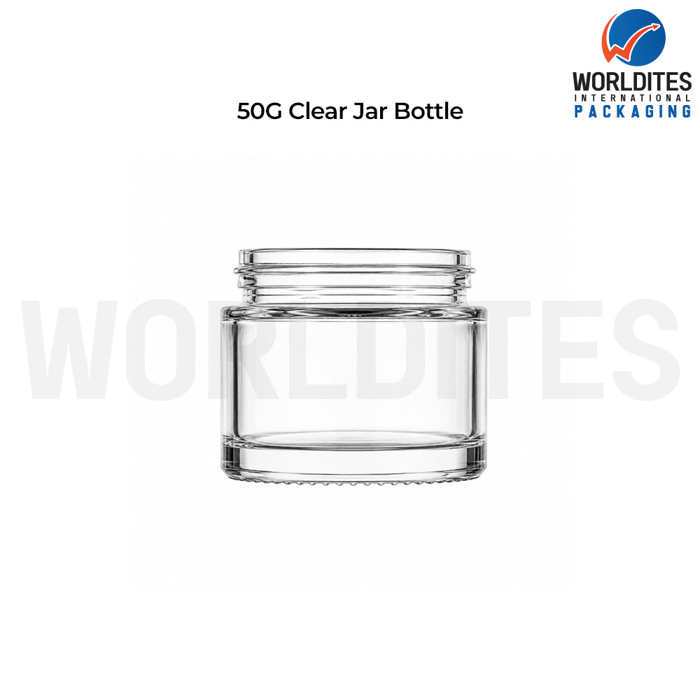 50g Clear Glass Cosmetic Jar for Cream & Skincare Products