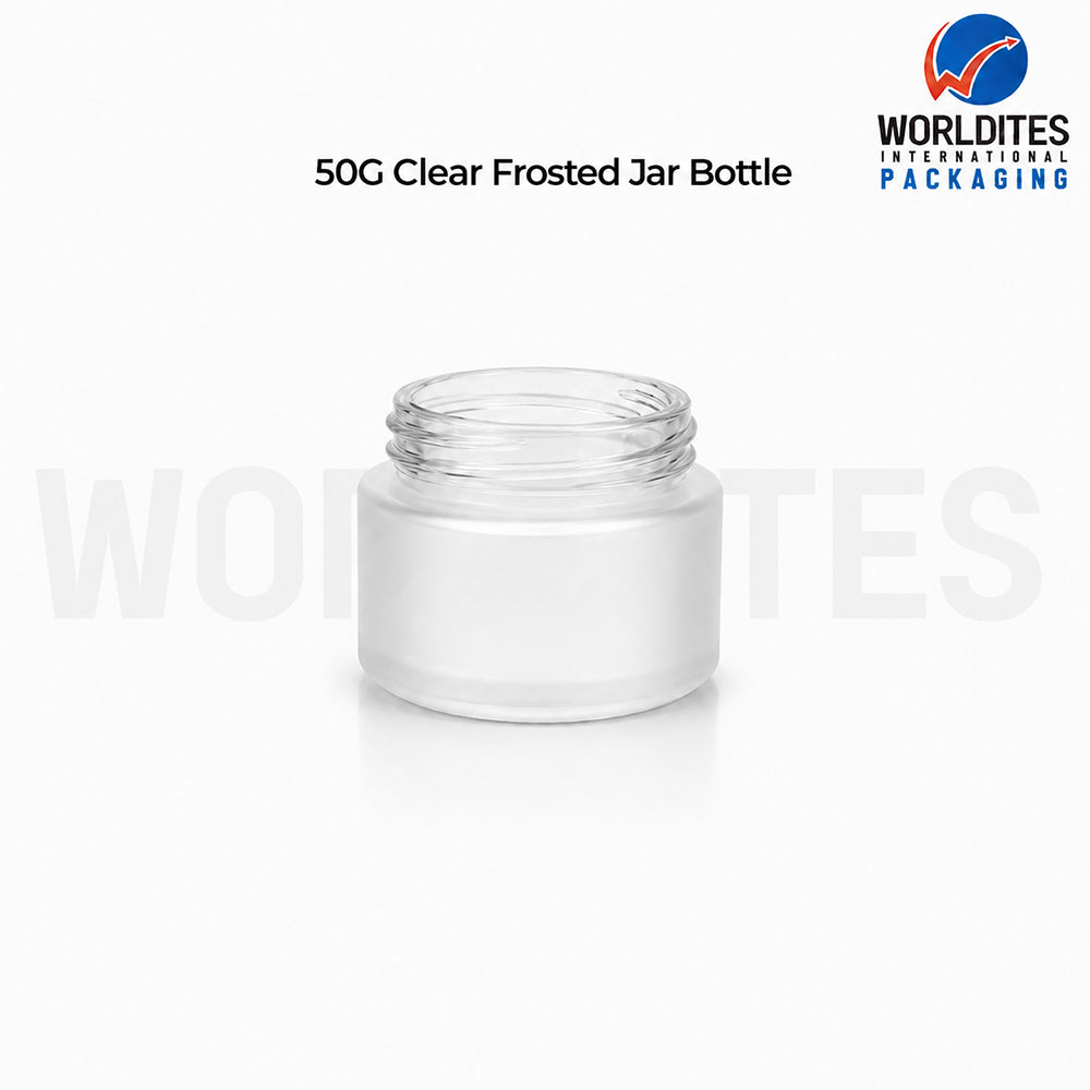 50g Clear Frosted Glass Cosmetic Jar for Cream & Skincare Products
