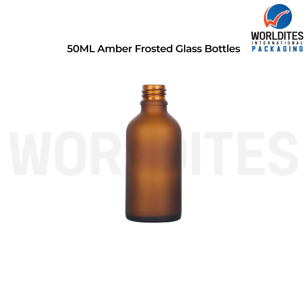 50ml Amber Frosted Glass Dropper Bottle for Skincare & Cosmetic Products