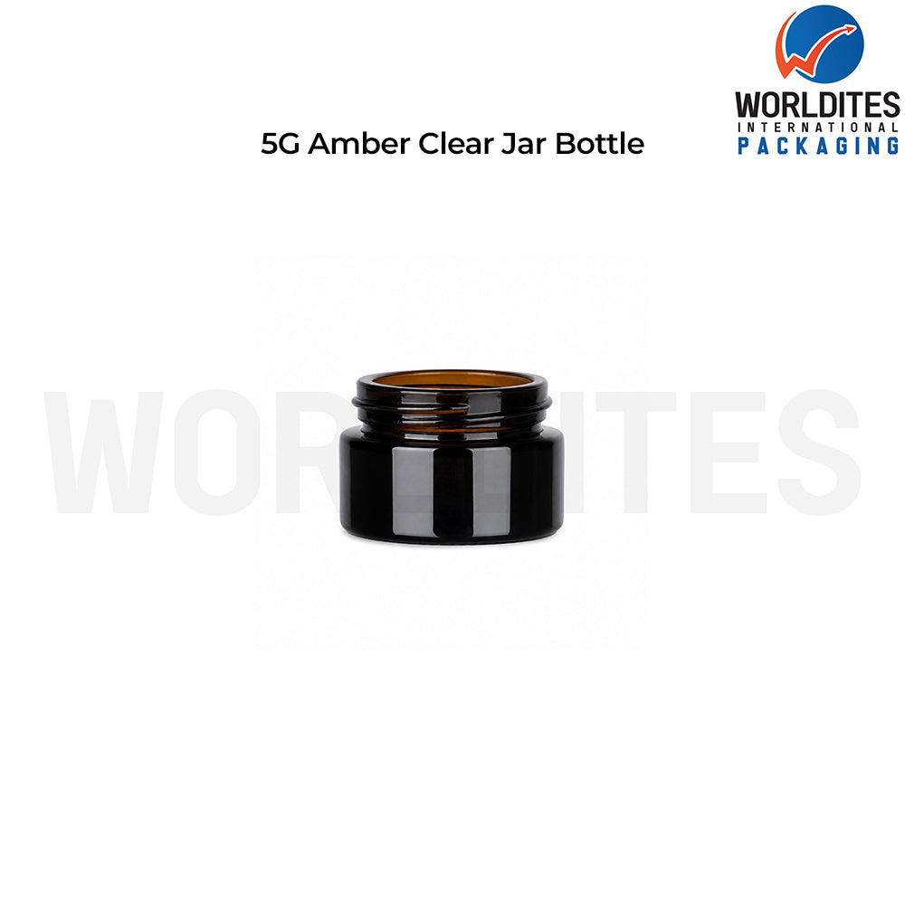 5g Amber Glass Cosmetic Jar for Cream & Skincare Products