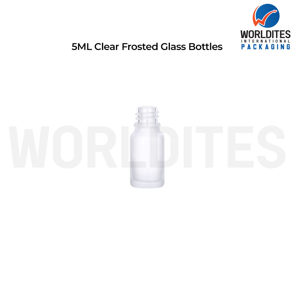 5ml Clear Frosted Glass Dropper Bottle for Skincare & Cosmetic Products