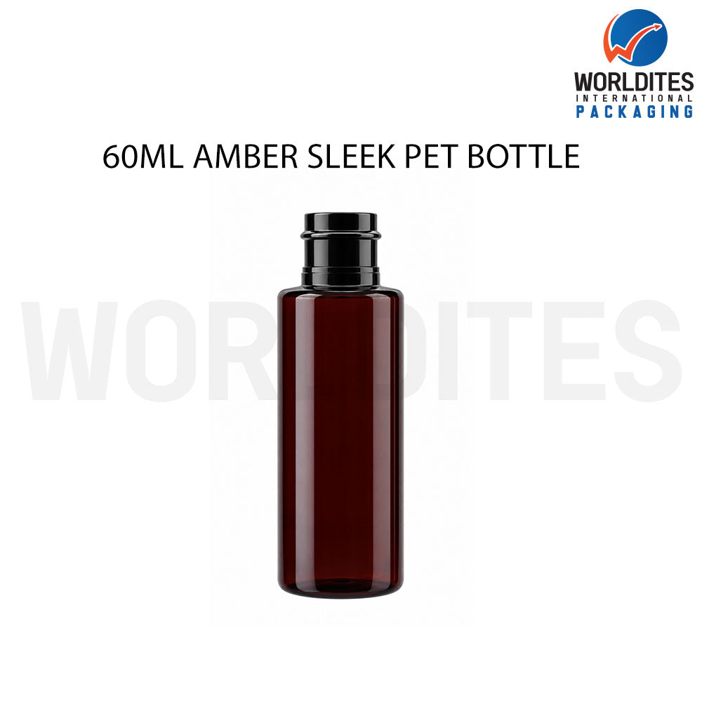 60ml Amber Sleek PET Bottle for Cosmetic & Personal Care Packaging