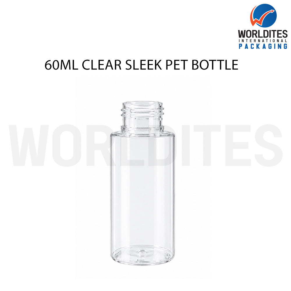 60ml Clear Sleek PET Bottle for Cosmetic & Personal Care Packaging