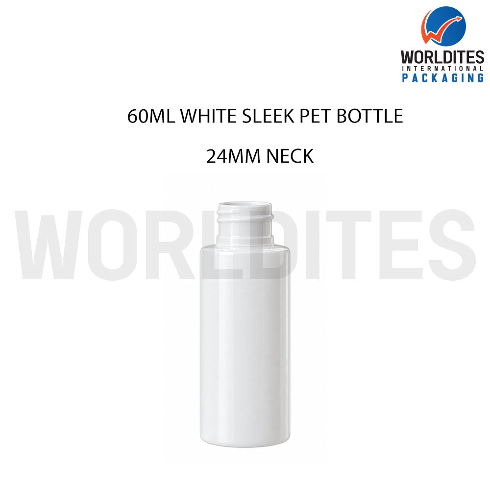 60ML White Sleek PET Bottle for Cosmetic & Personal Care Packaging
