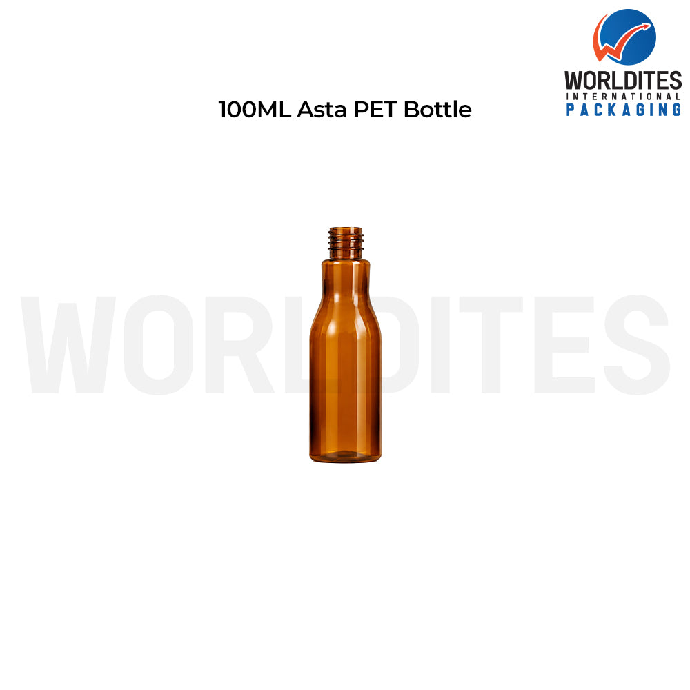 100ml Amber Asta PET Bottle for Cosmetic & Personal Care Packaging