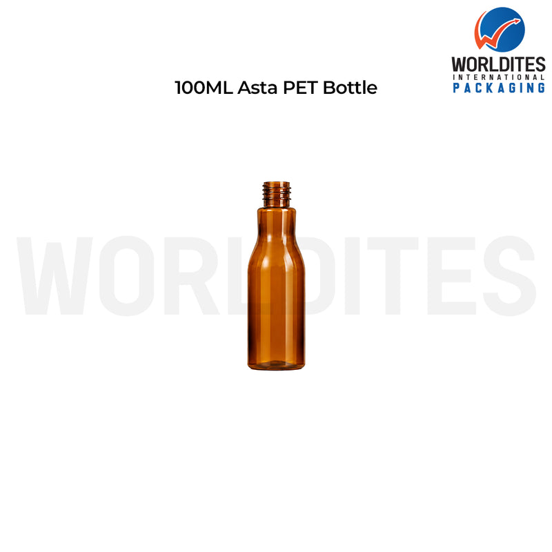 100ml Amber Asta PET Bottle for Cosmetic & Personal Care Packaging
