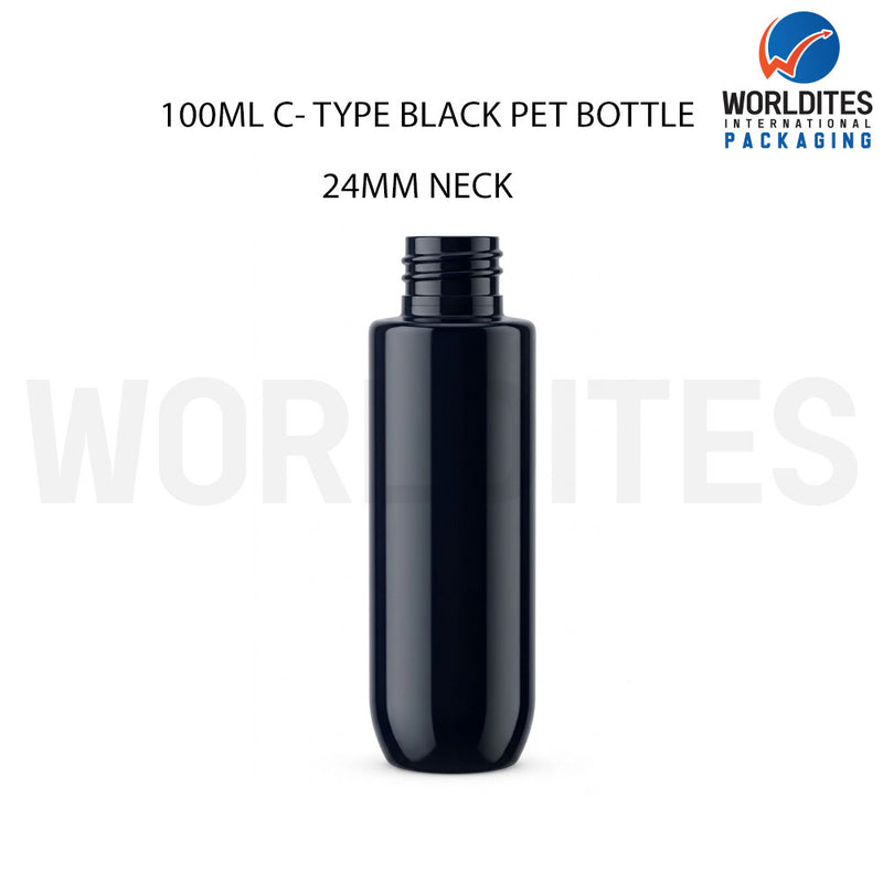 100ML Black C- Type PET Bottle for Cosmetic & Personal Care Packaging