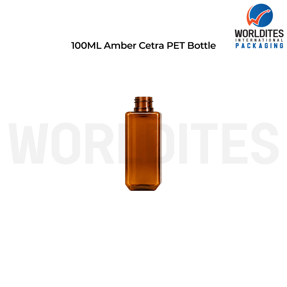 100ml Amber Cetra PET Bottle for Cosmetic & Personal Care Packaging