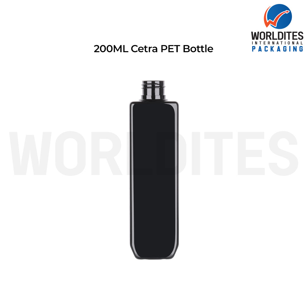 200ml Cetra Black PET Bottle for Cosmetic & Personal Care Packaging